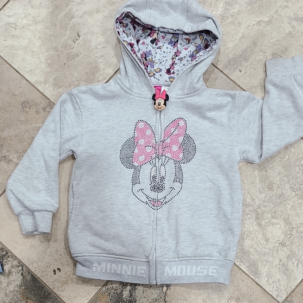 Disney Minnie Mouse Light Gray Hoodie for Kids